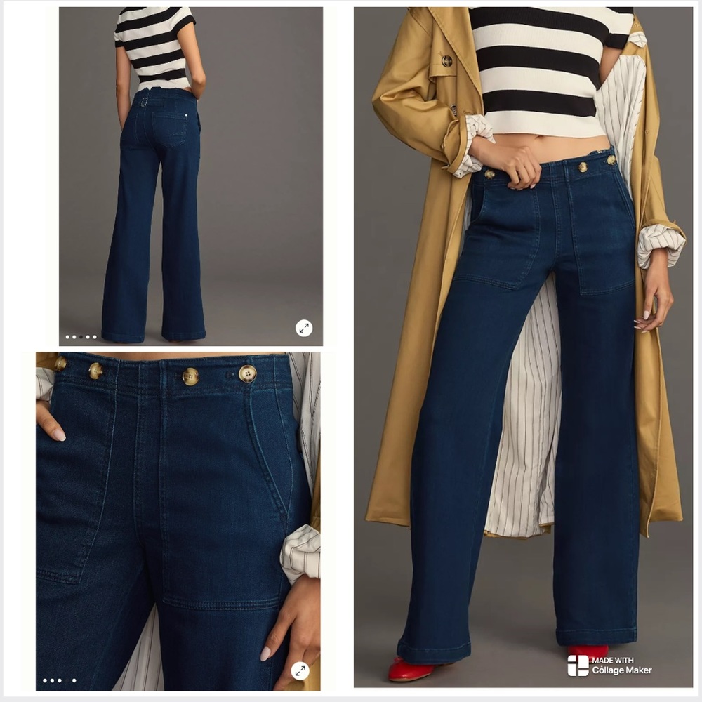 The Kit High-Rise Wide-Leg Utility Trouser Jeans by Pilcro